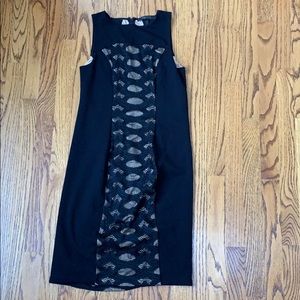 BCBG Max - black/tan sleeveless dress